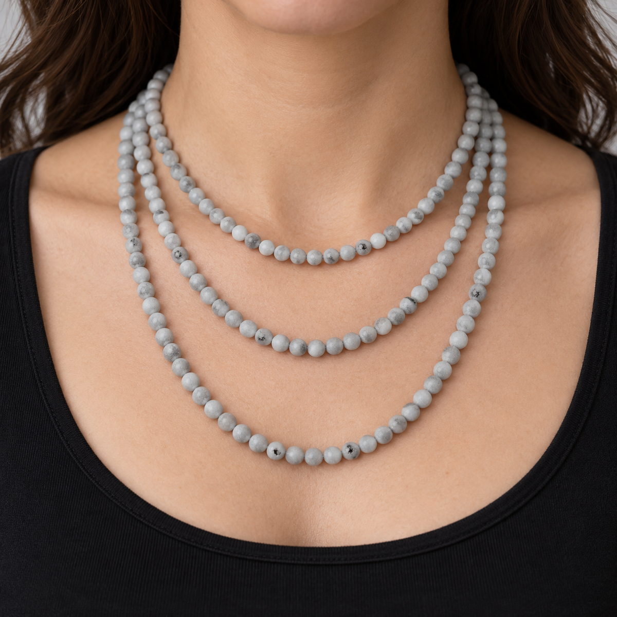Silver Druzy - necklace styling example