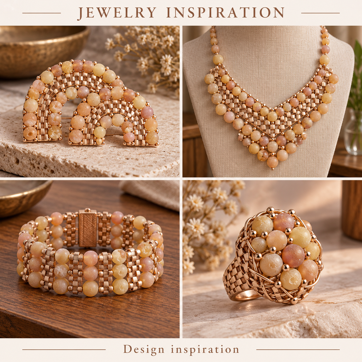Matte Peach Druzy Agate Round - jewelry inspiration