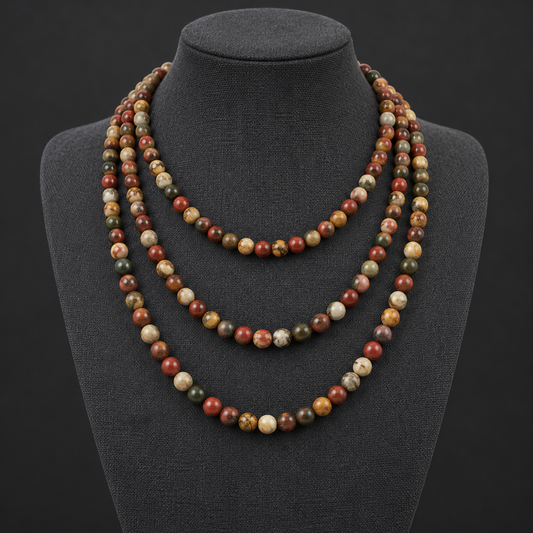 Picasso Red Greek Jasper - neck display