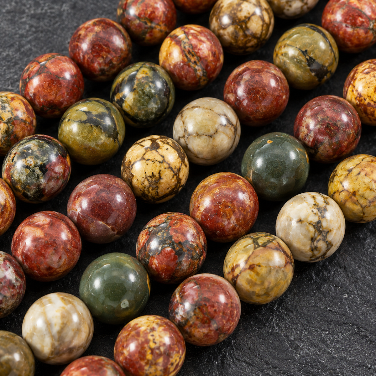 Picasso Red Greek Jasper - dark close-up
