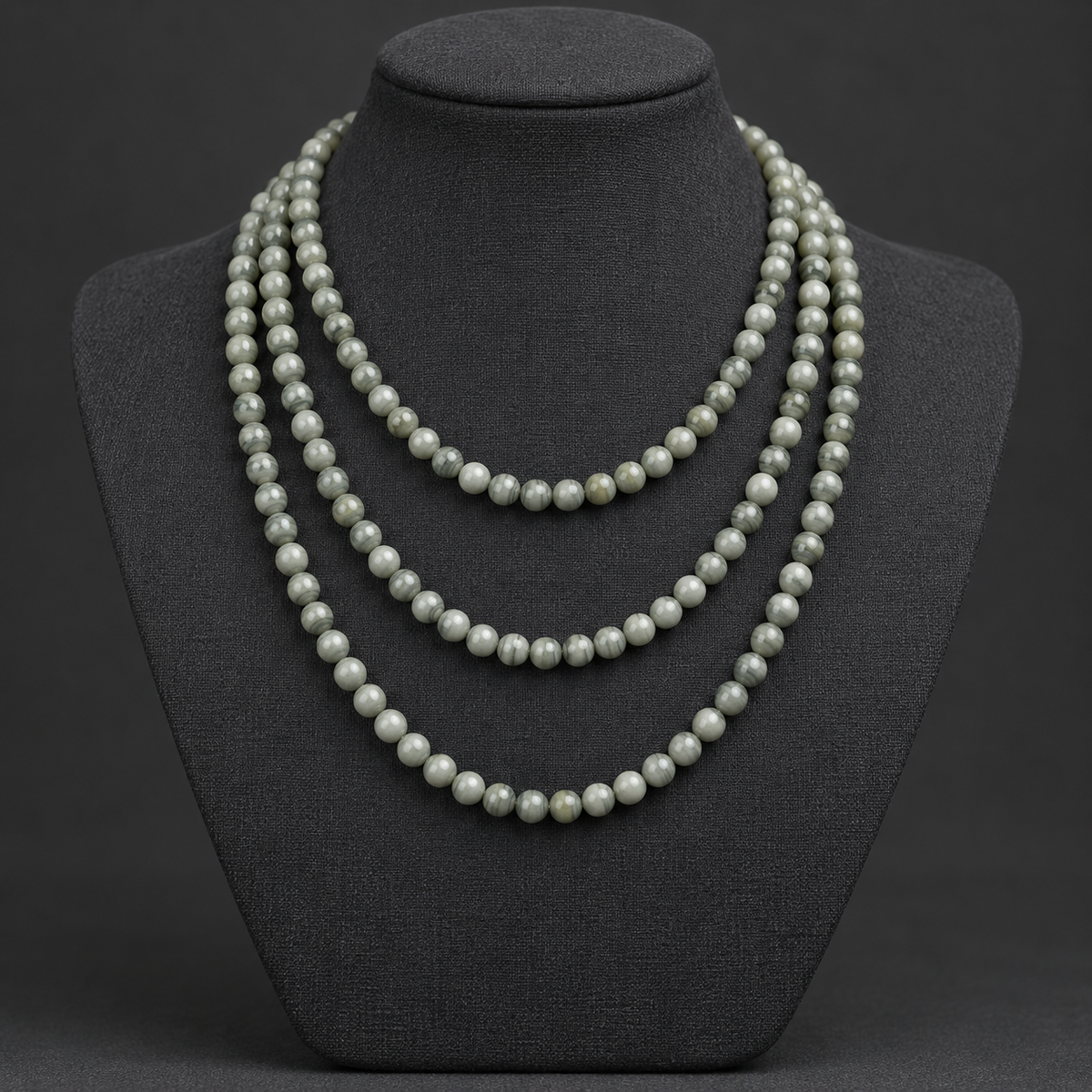 Gray Wooden Jasper - neck display