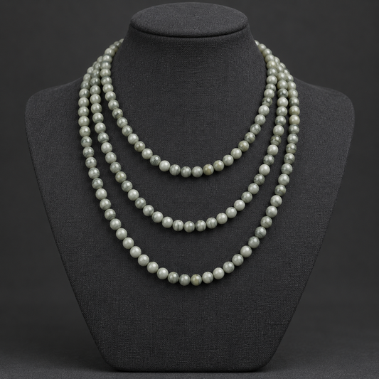 Gray Wooden Jasper - neck display