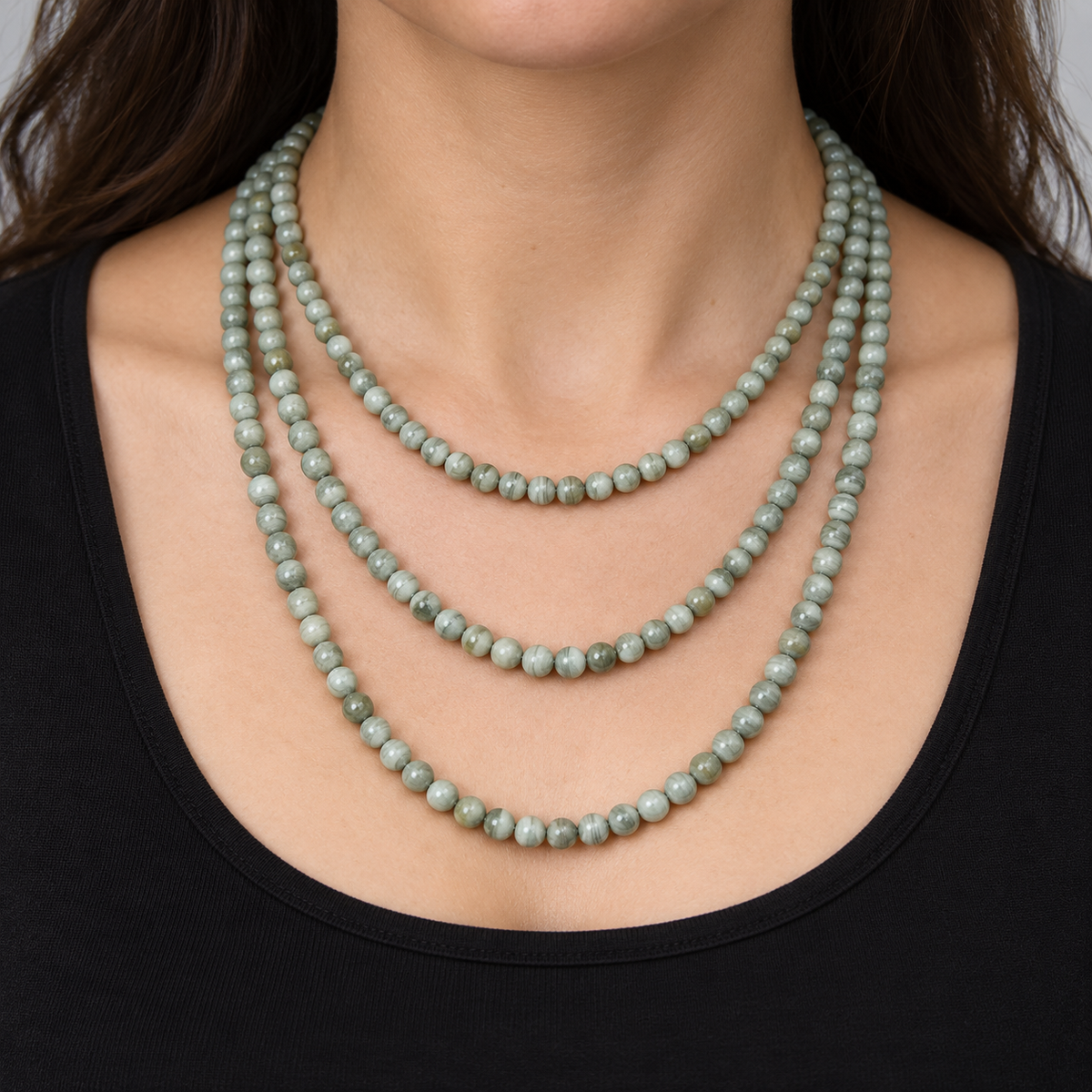 Gray Wooden Jasper - necklace styling example