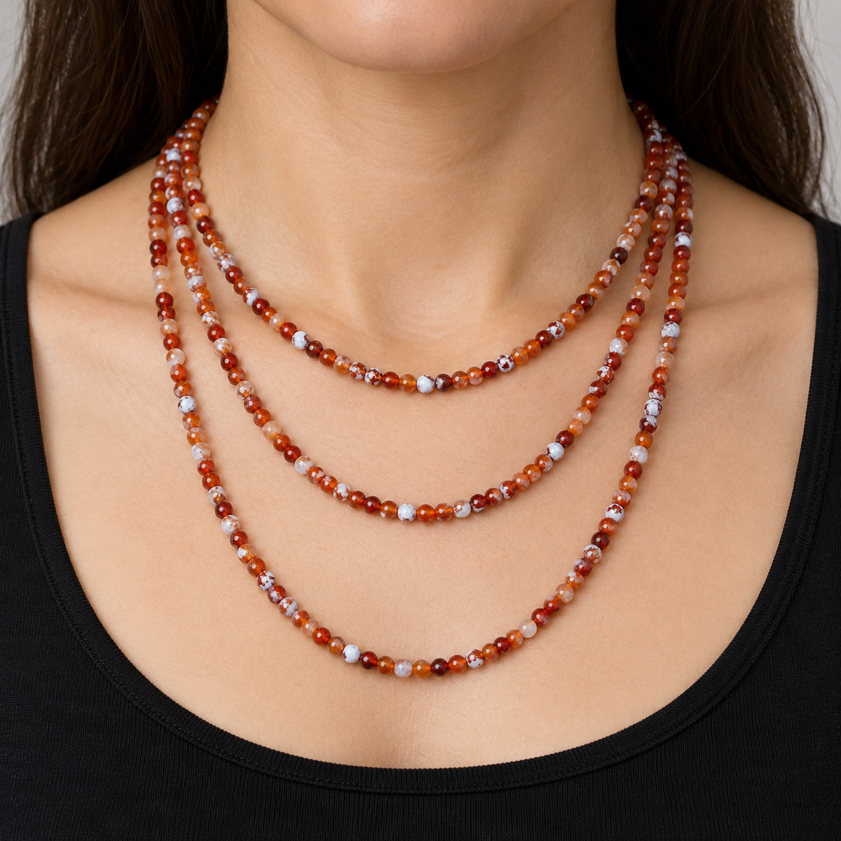 Orange Agate - necklace styling example
