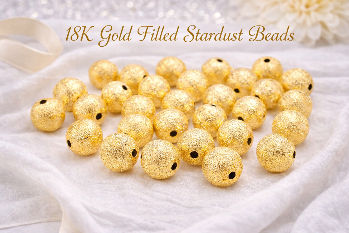 10mm Gold Filled Alternative Beads - Stardust Round Jewelry Making Supplies | Tarnish Resistant