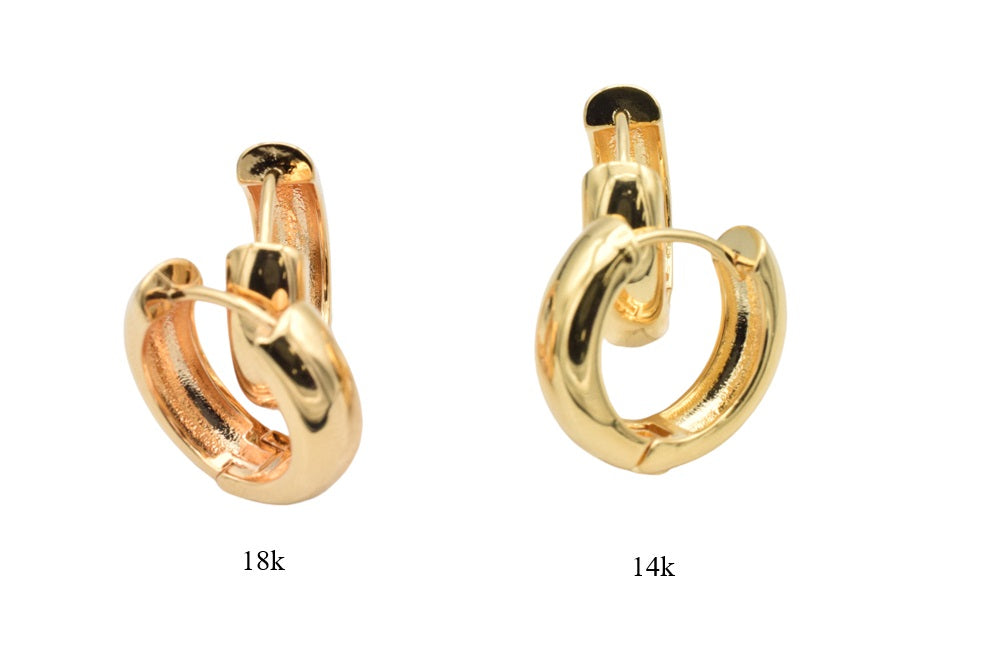 Gold Filled Huggie Hoop Earrings   14k & 18k, 17mm jewelry making supplies - detail image 3