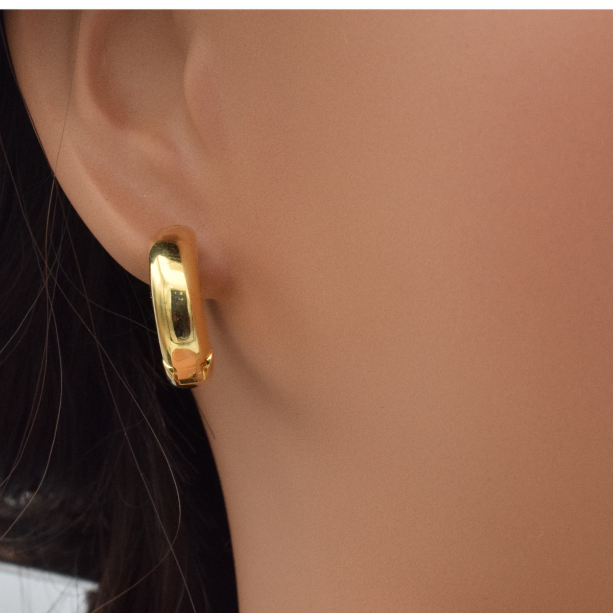 Gold Filled Huggie Hoop Earrings   14k & 18k, 17mm jewelry making supplies - detail image 5