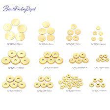 18K Gold Filled Alternative Beads - Rondel Spacer Beads 4mm to 10mm | Tarnish Resistant, Skin Friendly