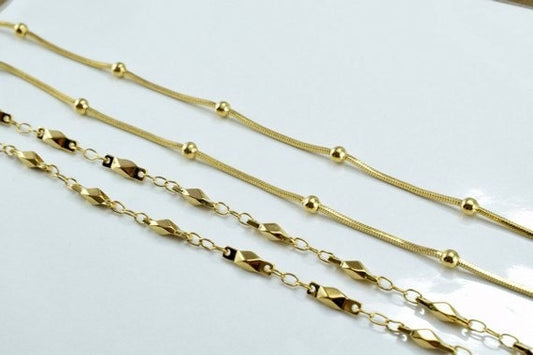 18K as Gold Filled* Chain 17" Inch jewelry making supplies