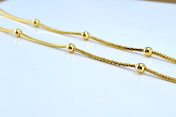18K as Gold Filled* Chain 17" Inch jewelry making supplies - detail image 3