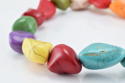 Multi Color Howlite Gemstone Beads Nuggets Size 15 to 20mm natural healing stone chakra stones for Jewelry Making Sold by...