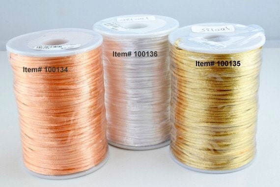 2mm Satin Nylon Cord 3 Colors for all your jewelry making jewelry making supplies - detail image 2