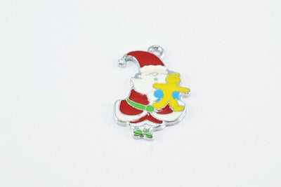 Enamel Christmas Charms, Christmas tree, Santa Claus jewelry making supplies - detail image 3