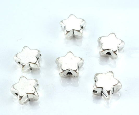 10mm Silver Faceted Star Studded Metal Bead,14pcs/PK, 2mm hole 5mm thickness jewelry making supplies - detail image 2