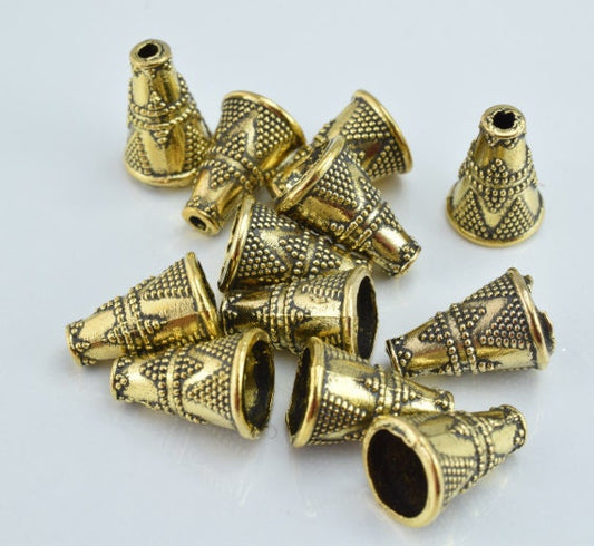 13x10mm Decorative Textured Cube  Gold Plated Alloy Beads,25pcs/Pk,  1mm hole opening, 2mm thickness of bead jewelry makin...