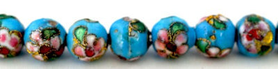 Sky Blue Color Flower Art Cloisonne Round Beads 6mm/8mm/10mm/12mm For Jewelry Making Item No# 0064 jewelry making supplies...