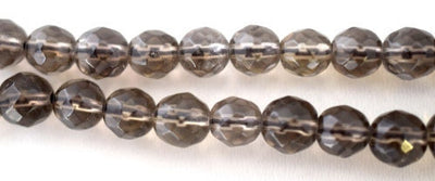 Smoky Quartz Gemstone Faceted Round Beads 8mm natural stone ,healing stone, chakra stones for Jewelry Making. #0227 jewelr...