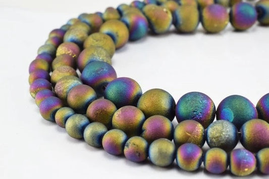 new matte purple druzzy gemstone round beads 6 mm 8 mm 10 mm natural stones beads natural healing stone chakra stones for...