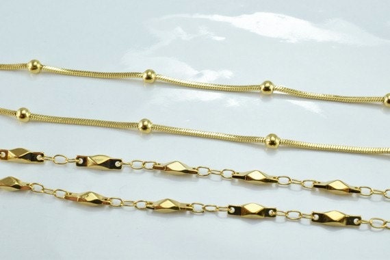 18K as Gold Filled* Chain 17" Inch jewelry making supplies - detail image 2