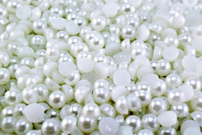 Decoden Flat Back White Pearls (Half Pearl) 4mm, 6mm, 8mm, 13mm, 15mm, 19mm for Cloth or Shoe or Decoration or Jewelry Mak...