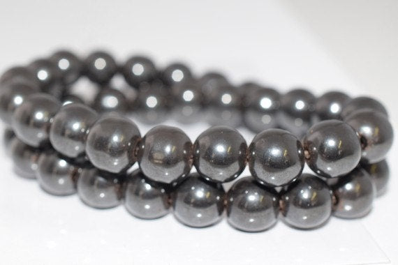 10mm Hematite Gemstone Magnetic Round Stone Beads  (B) natural stone ,healing stone, chakra stones for Jewelry Making. # 0...