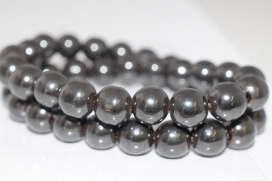 10mm Hematite Gemstone Magnetic Round Stone Beads  (B) natural stone ,healing stone, chakra stones for Jewelry Making. # 0...