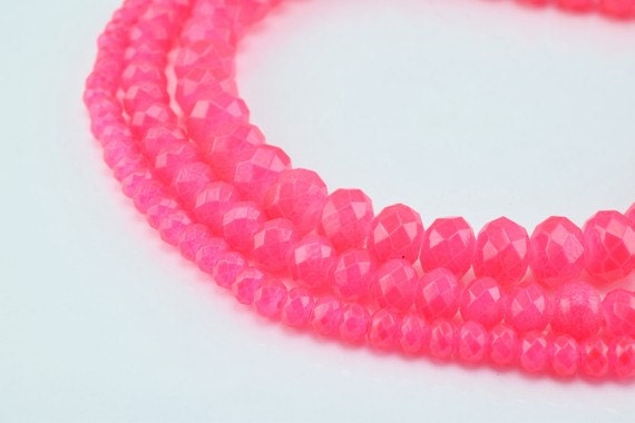 Glass Donut Rondelle Faceted Beads for Jewelry, Decoration, Chandelier 3x4mm, 4x6mm and 6x8mm. 3 Sizes Group 60 PCs each I...