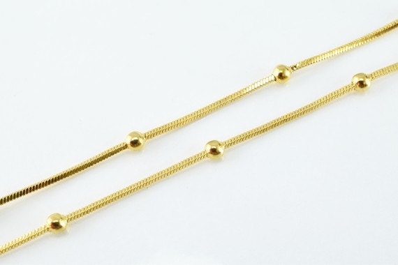 18K as Gold Filled* Chain 17" Inch CG72 jewelry making supplies - detail image 3