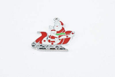 Enamel Christmas Charms, Christmas tree, Santa Claus jewelry making supplies - detail image 4
