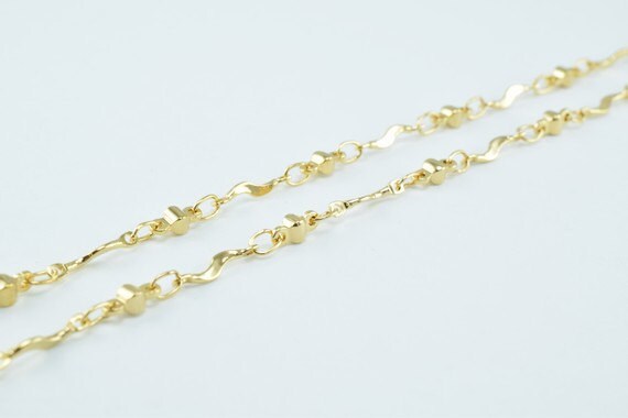 New Gold Plated* tarnish resistant Chain 18K Size 2x2mm for Jewelry Making GFC58 Sold by Foot jewelry making supplies - de...