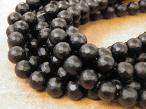 matte onyx faceted round 6 mm 8 mm 10 mm black natural healing stone chakra stones for jewelry making sold by 15 5 inch st...
