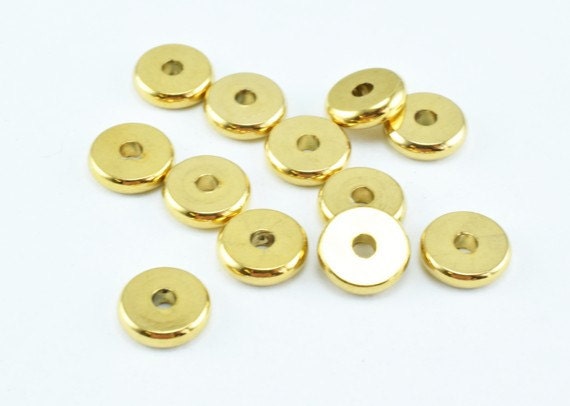 18K Gold Filled Roundel Plain Spacer Size 8mm, GF5241A, Spacer Beads For Jewelry Making Thickness 2mm Hole Size: 2mm Karat...