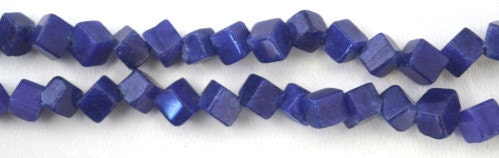 5mm Cubed Lapis Stone Beads, Sold by 1 strand of 73pcs, 1mm hole opening,  15.0grams/pk jewelry making supplies - detail i...