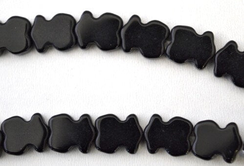10x11mm Abstract Shaped Onyx Stone Beads, Sold by 1 strand of 33pcs, 1mm hole opening, 24.2grams/pk jewelry making supplie...