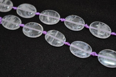 12x15mm Crystal Clear Quartz Line Stone Beads jewelry making supplies - detail image 3