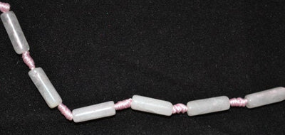 Tubular Rose Quartz Stone Beads, Sold by 1 strand of 21pcs, 5x14mm, 1mm hole opening, 11.2grams/pk jewelry making supplies...