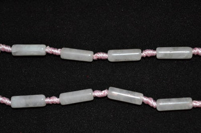 Tubular Rose Quartz Stone Beads, Sold by 1 strand of 21pcs, 5x14mm, 1mm hole opening, 11.2grams/pk jewelry making supplies...