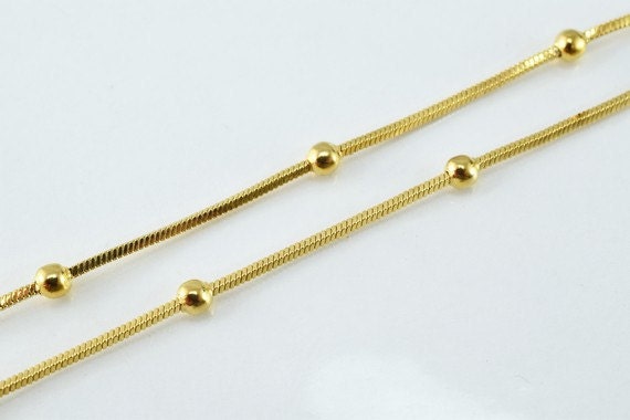 18K as Gold Filled* Chain 17" Inch CG72 jewelry making supplies - detail image 5