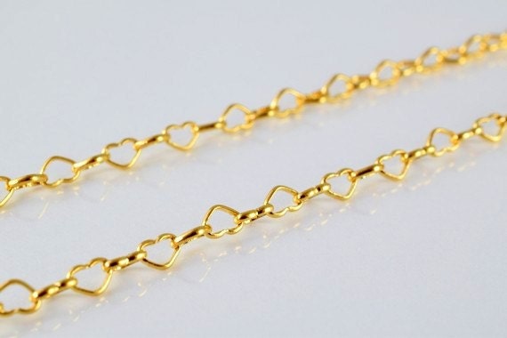 18K as Gold Filled* Chain 17" Inch Heart Cg110 jewelry making supplies - detail image 5