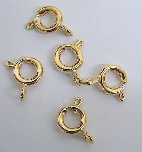 Gold Filled Spring Clasp size 10mm 18K Gold Filled gold tone beaded bead clasp for 18K gold filled jewelry making GF, GF00...