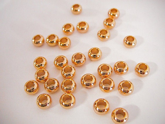 6x4mm Gold Filled EP Roundel Spacer Plain Bead, GF5403 jewelry making supplies - detail image 4