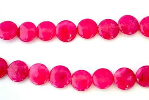 Pink Agate Gemstone Round Beads 1 strand 28 PCs Size 14mm Hole Size 1mm Natural, healing, chakra, birthstone for Jewelry M...
