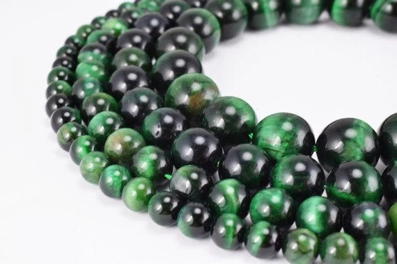 green tiger eye gemstone round beads 6 mm 8 mm 10 mm 12 mm natural stones beads natural healing stone chakra stones for je...