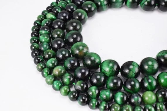 green tiger eye gemstone round beads 6 mm 8 mm 10 mm 12 mm natural stones beads natural healing stone chakra stones for je...
