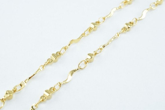 Gold Plated Tarnish Chain 18K Size - Electroplated Cable Link, Durable Finish, Jewelry Crafting Supply, Bulk Length