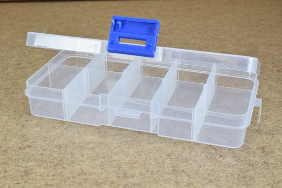 Plastic Storage organizer Container Box Case, 10 Compartments for Beads/Charms/Beads Size 2.5x5 Inches, 128x65mm jewelry m...