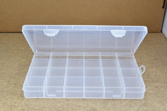 Plastic Storage organizer Container Box Case, 24 Compartments for Beads/Charms/Beads Size 5"x7.5" Inches, 192x131mm jewelr...