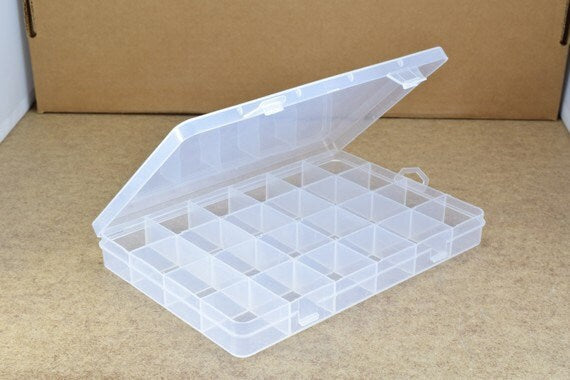 Plastic Storage organizer Container Box Case, 24 Compartments for Beads/Charms/Beads Size 5"x7.5" Inches, 192x131mm jewelr...