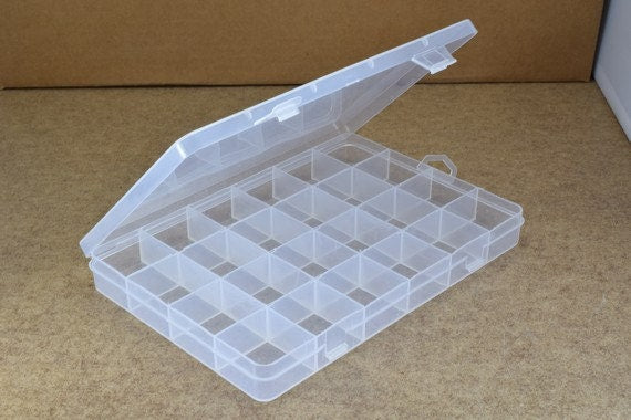 Plastic Storage organizer Container Box Case, 24 Compartments for Beads/Charms/Beads Size 5"x7.5" Inches, 192x131mm jewelr...