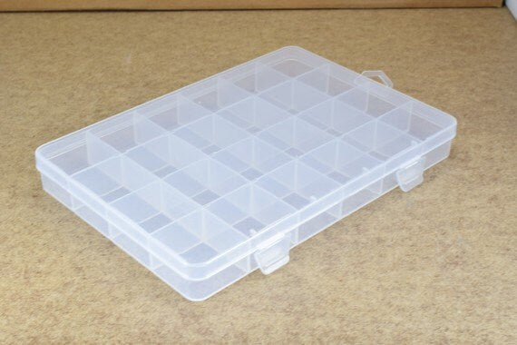 Plastic Storage organizer Container Box Case, 24 Compartments for Beads/Charms/Beads Size 5"x7.5" Inches, 192x131mm jewelr...